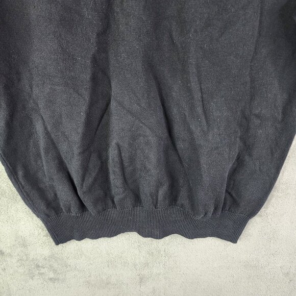 Mens Black Old Navy Sweater V-Neck Long Sleeve 100% Cotton Size L - Picture 3 of 11